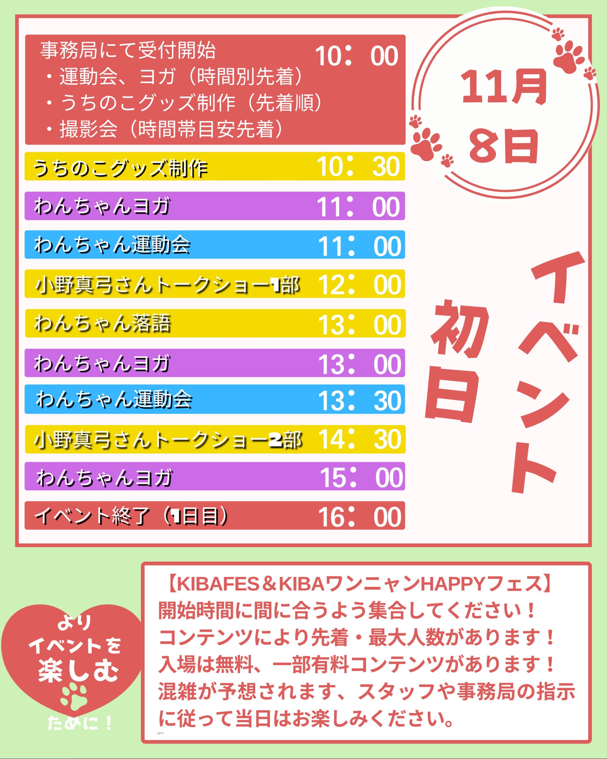 イベント内容 | KIBAワンニャンHAPPYフェス